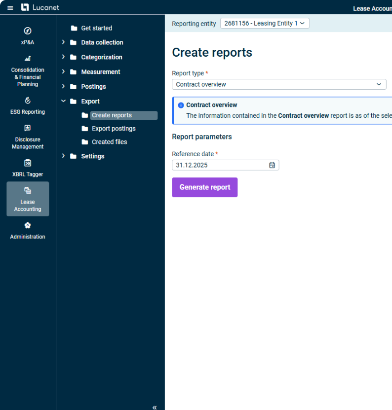 Comprehensive Reports in Lucanet Lease Accounting