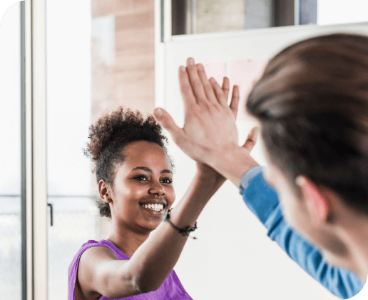 People high five