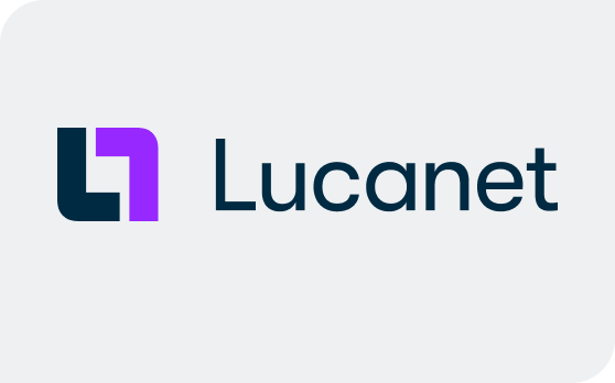 Lucanet logo on grey background