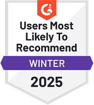 G2 Users Most Likely To Recommend - Winter 2025