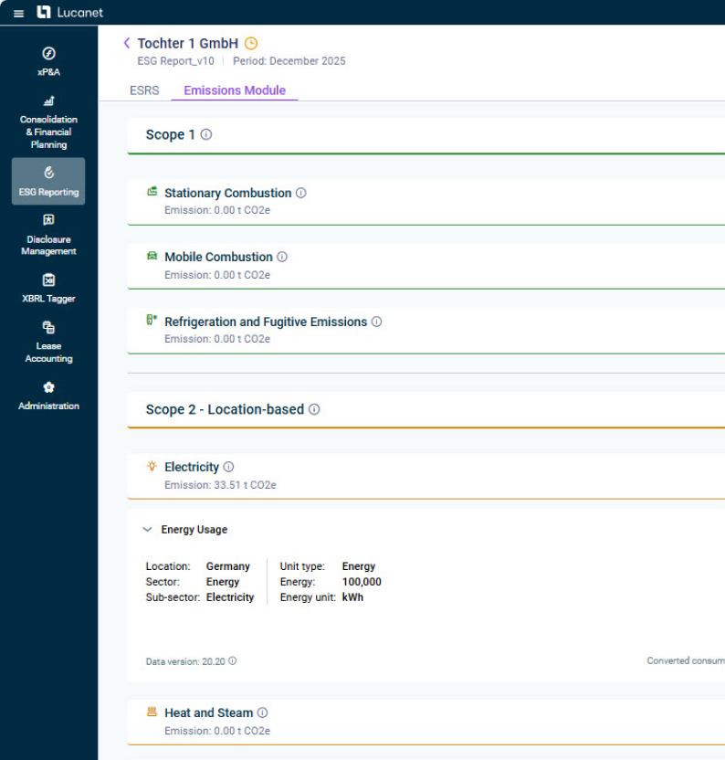 ESG - Comprehensive GHG emissions calculation