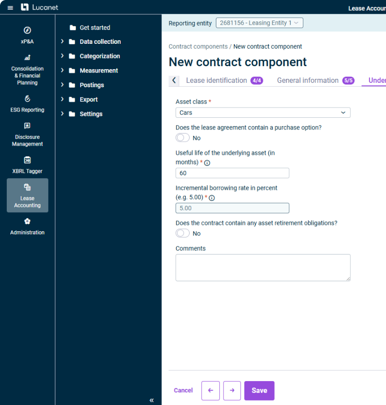 Decentralized data collection and administration in Lucanet Lease Accounting