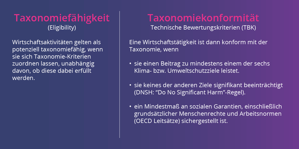 Taxonomiefähigkeit Taxonomiekonformität