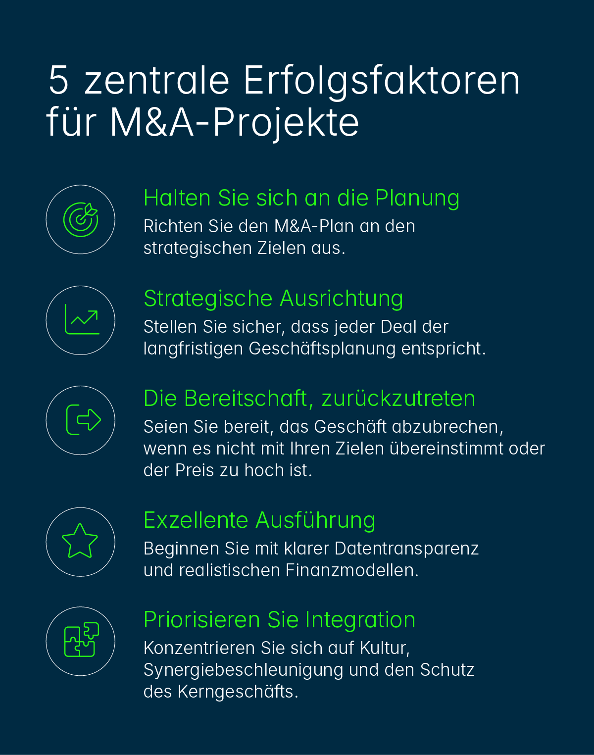 5 key success factors for M&A projects