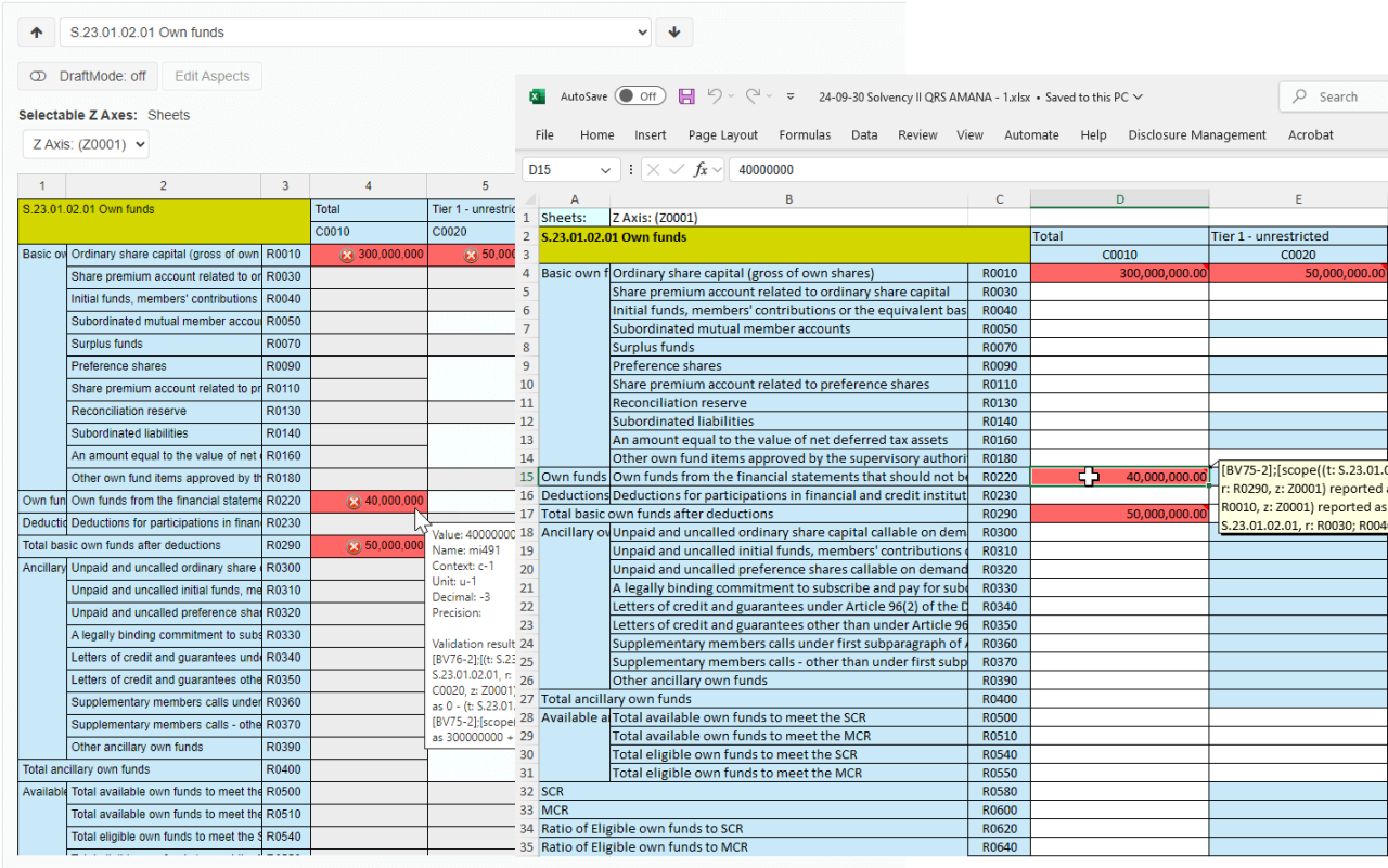 XBRL reports visualization