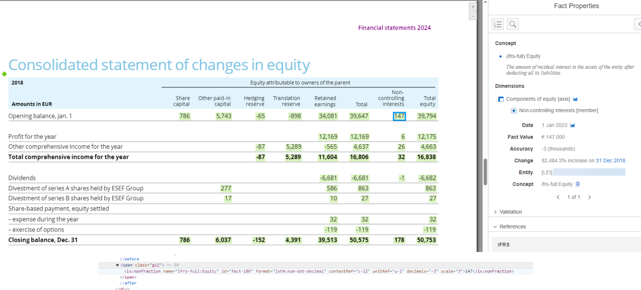 XBRL reports embedded xbrl