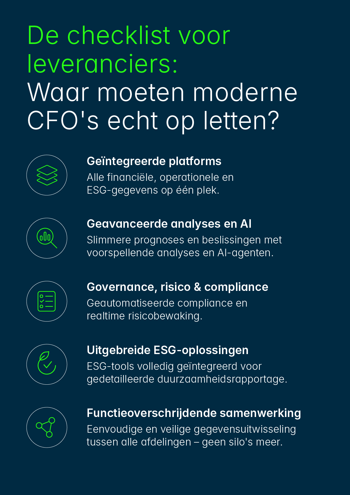 vendor checklist of what a modern CFO should look for
