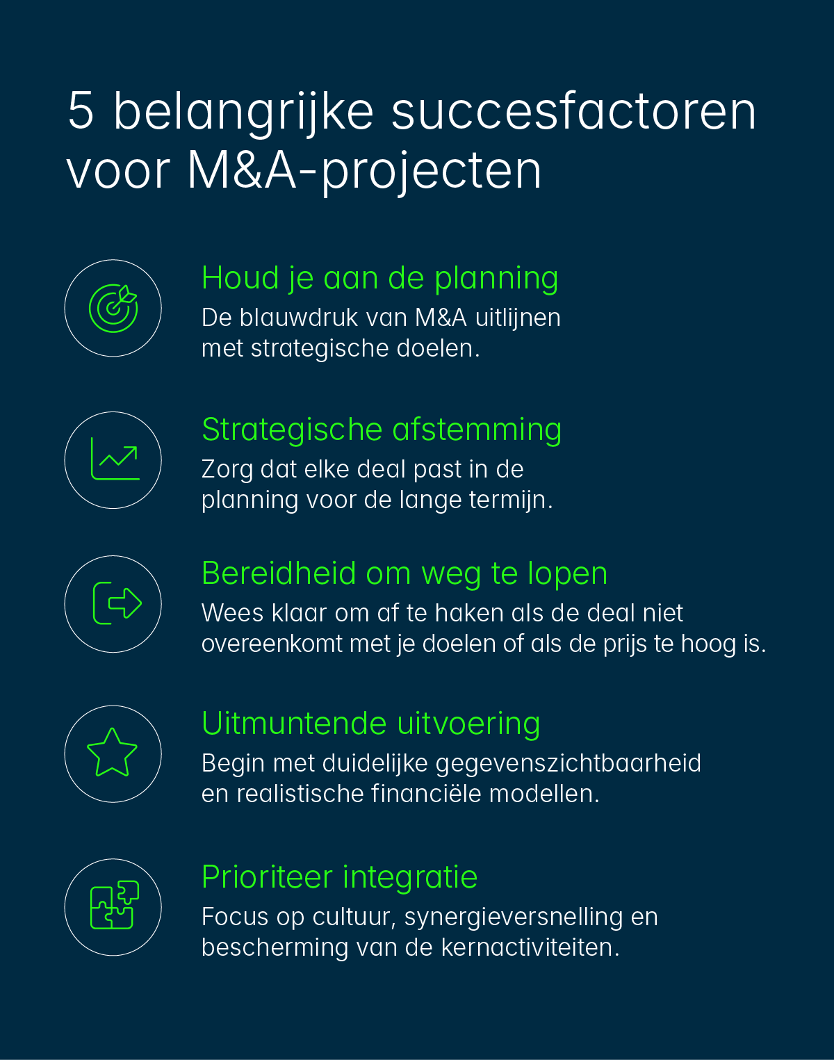 5 key success factors for M&A projects